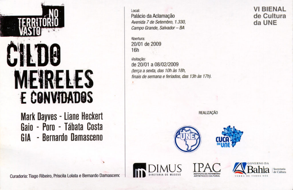 No Território Vasto: Cildo Meireles e convidados - convite